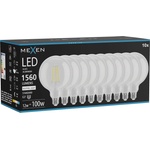 Mexen Vintis 10x LED филаментна крушка E27, G125, 12W, Неутрална - 4000K, 1560 lm, ясна (L158-E27-1240-00x10)