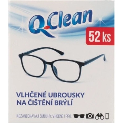 Q CLEAN vlhčené utierky na čistenie okuliarov 52 ks