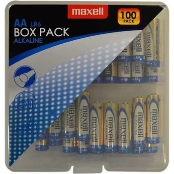 Image 1 of Maxell Батерии алкални, maxell, aa, lr6, 1.5v, 100 бр, в pvc кутия (ml-ba-lr6-100pk-pvc)