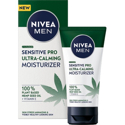 Nivea Men Sensitive Hemp pleťový krém s konopným olejem pro muže 75 ml