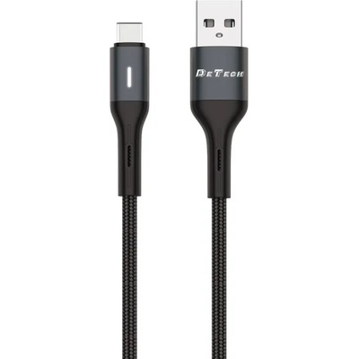 DeTech Кабел за данни DeTech DE-C38C, Type-C, 1.0m, Черен - 40199