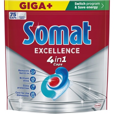 Somat Excellence 4in1 Kapsle do myčky 75 ks – Hledejceny.cz
