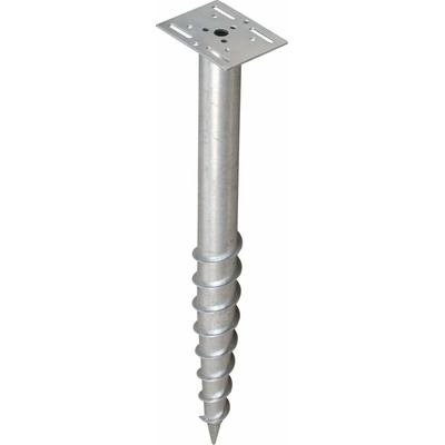 Domax zemná zaskrutkovacia pätka stĺpika s obdĺžnikom PWF 76/1000 - 140 x 190 x 1000 x 480 x 3.5 mm
