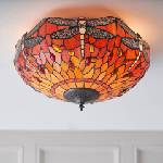 Endon Lighting 70721 - Плафон Tiffany DRAGONFLY, 2x E27/60W/230V, диаметър 41 см (EN0668)