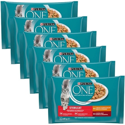 Purina ONE Sterilcat kuře hovězí ve šťávě 24 x 85 g