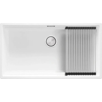 Твоят Стил Бяла кухненска мивка за вграждане под плот Прага 90 Level 860 x 470 мм