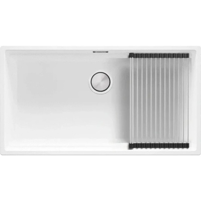 Твоят Стил Бяла кухненска мивка за вграждане под плот Прага 90 Level 860 x 470 мм