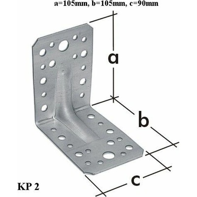 Domax KP2 Uholníková spojka 105x105x90x2.5mm