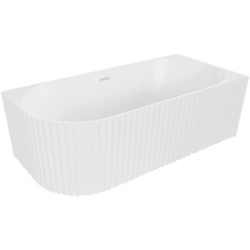 Mexen Gia свободностояща ъглова вана, оребрена дясна 170 x 80 см, бял мат, бял преливник - 52701708001P-20 (52701708001P-20)