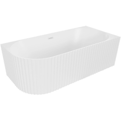 Mexen Gia свободностояща ъглова вана, оребрена дясна 170 x 80 см, бял мат, бял преливник - 52701708001P-20 (52701708001P-20)