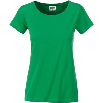 James & Nicholson Klasické dámské tričko z biobavlny 8007 Olivová