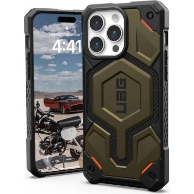Urban Armor Gear Gear Monarch Kevlar Case - удароустойчив хибриден кейс за iPhone 15 Pro (платинен)