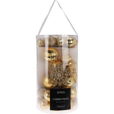 Home Styling Collection Sada vánočních ozdob 57 kusů zlatý