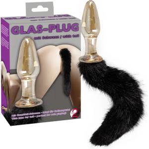  Стъклен анален плъг със сладка опашка - Glass Plug with Tail (YOU2T00391)
