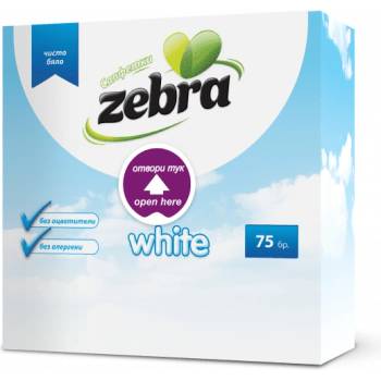 Зебра Салфетки White 75бр (64)