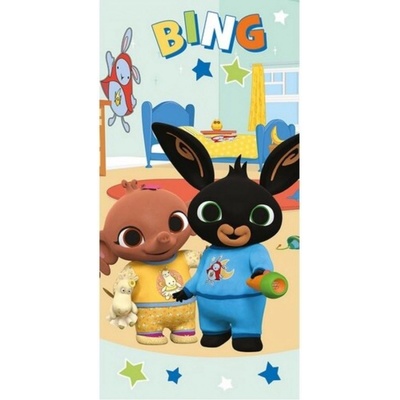 Carbotex Bavlnená osuška 70 x 140 cm Zajačik Bing a Sula v pyžame