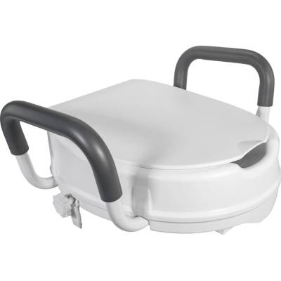 HomeLife Nadstavec na WC 10 cm s poklopom a opierkami DELUXE BTM580