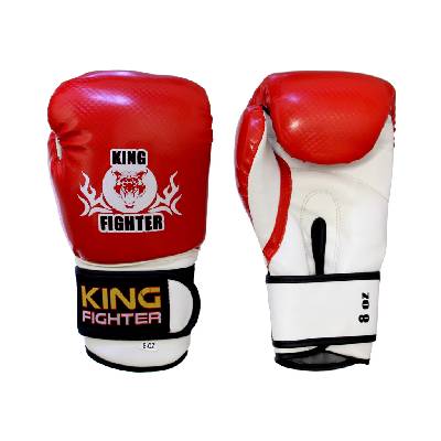 King Fighter Dětské boxerské rukavice carbon červené váha/velikost: 6