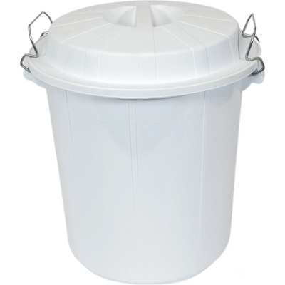 Denox nádoba na odpad s víkem INDUSTRIAL, 50 L gastro, uzavírání, bílý, pevný plast 13255_050