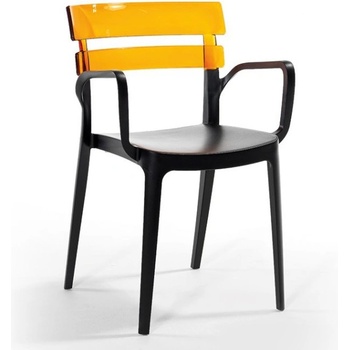 Mira-N NOVUSSI-Стол с подлакътник BERMUDA 51x46xh81 см ГОРЧИЦА/ЧЕРЕН (NVS006) (0142422)