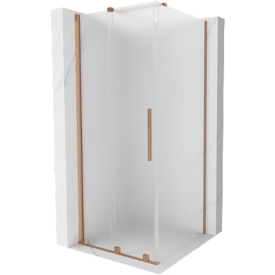 Mexen Velar плъзгаща се душ кабина 120 x 120 см, мразовита, четкана мед - 871-120-120-31-65 (871-120-120-31-65)