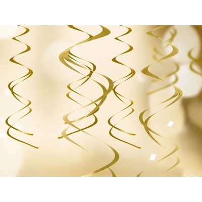 PartyDeco Декорация спирала златно 5 бр