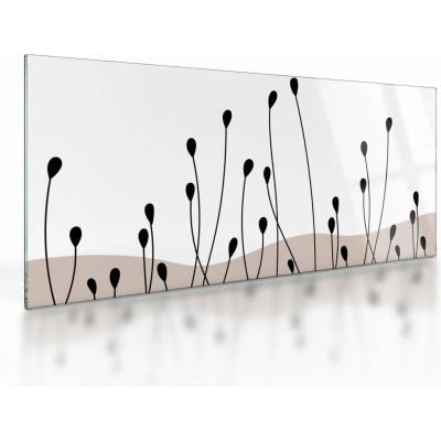 Sklenený obraz - Grafická lúka N⁰1, jednodielne 100x50 cm na skle