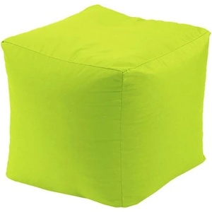 Pufrelax Пуф, 130л. , Табуретка Куб XL - Teteron Green Neon, Перящ се калъф, Пълнеж от Полистиролни перли, за открито (PUF-G-CXL-TEX-GRNE)