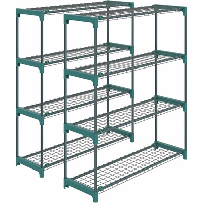 Outsunny Sada 2 stojanů na květiny, 4 patra, 104 cm | tmavě zelené – Sleviste.cz