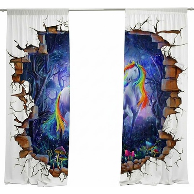 IMPAR Závěsy, 140 × 250 cm, fantasy jednorožec