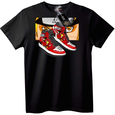NOONEBRAND Тениска Naruto Червени маратонки - XL, Black
