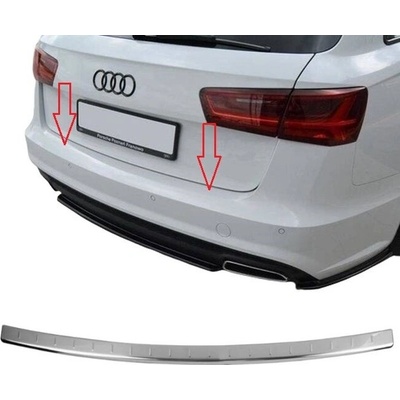 Nerez leštený kryt hornej hrany zadného nárazníka Audi A6 C7 Kombi Allroad Pre FL 2011-15
