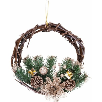 MagicHome Vianočný veniec prírodný závesný 30 cm
