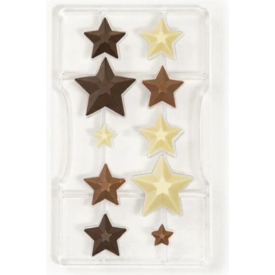 Decora Polykarbonátová forma na čokoládu v tvare hviezdičiek 12x2cm