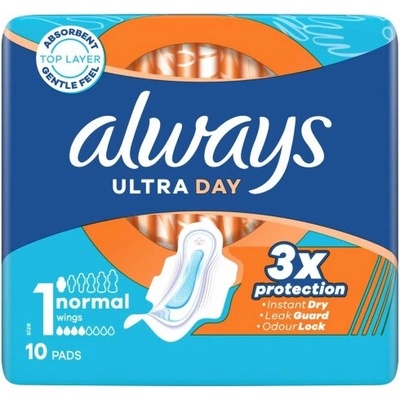 Always Ultra Day Normal hygienické vložky s křidélky 10 ks