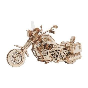 Robotime Drevené 3D mechanické puzzle Motorka Cruiser 420 ks