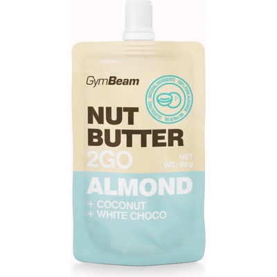GymBeam Ořechové máslo 2 gO mandlové máslo s kokosem a bílou čokoládou 15 x 80 g