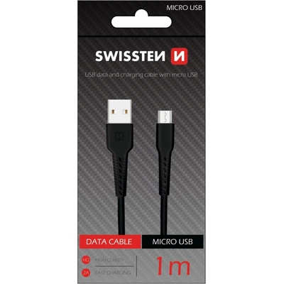 Swissten 71505520 USB / MICRO USB, 1m, černý