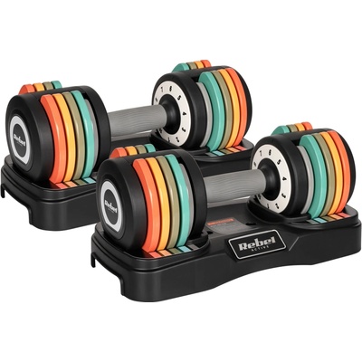 Rebel RBA-2335 Sada automaticky nastavitelných litinových činek 2 x 10 kg