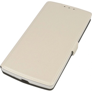  Кожен калъф, тип портфейл и поставка за LG G4C, LG Magna - Wallet Flip Case (бял)