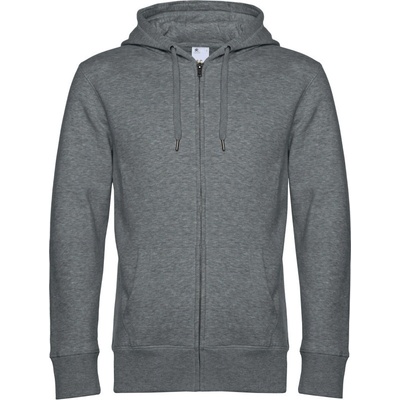 B&C mikina KING Zipped Hood s kapucí a zipem, pánská COT01U03Kx4800-heather mid