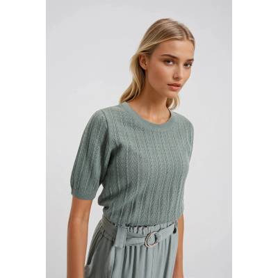 Moodo Маслинен суитшърт с къси ръкави Moodo Moodo | Zelen | ЖЕНИ | XS