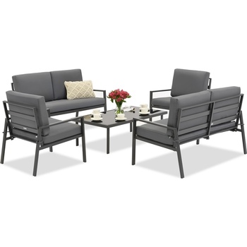 Garden Point Vigo Кафе 6 антрацит комплект градински мебели (GAP1082-COF6)