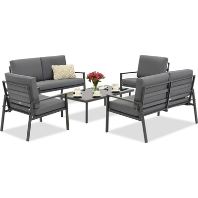 Garden Point Vigo Кафе 6 антрацит комплект градински мебели (GAP1082-COF6)