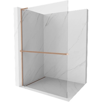 Mexen Kioto+ L душ кабина с рафт Walk-in 75 x 200 см, прозрачен, четкана мед - 800-075-123-65-00 (800-075-123-65-00)