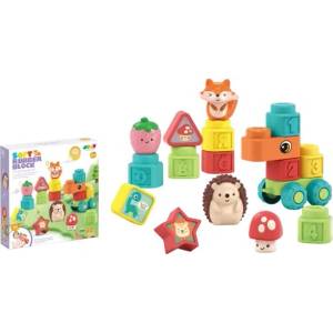 Man Yuk Toys Комплект меки конструкторни кубчета с животни - 22 части (6193)