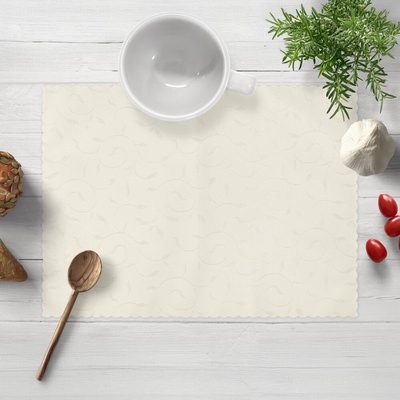 Biante Teflónové prestieranie TF-026 Popínavé lístky - smotanové 30x40cm