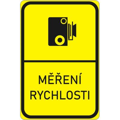 Zmenšená dopravní značka IP31a Měření rychlosti (RA3 fluorescenční)