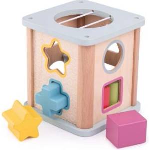 Bigjigs Toys - Дървен сортер с цветни формички (33010_1)