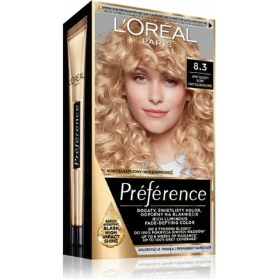 L’Oréal Paris Préférence barva na vlasy odstín 8.3 Light golden blonde